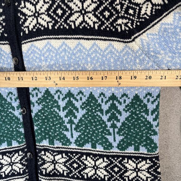 Classic Elements Womens Sweater Size M Fair Isle Christmas Holiday Cardigan Cozy - Picture 9 of 16